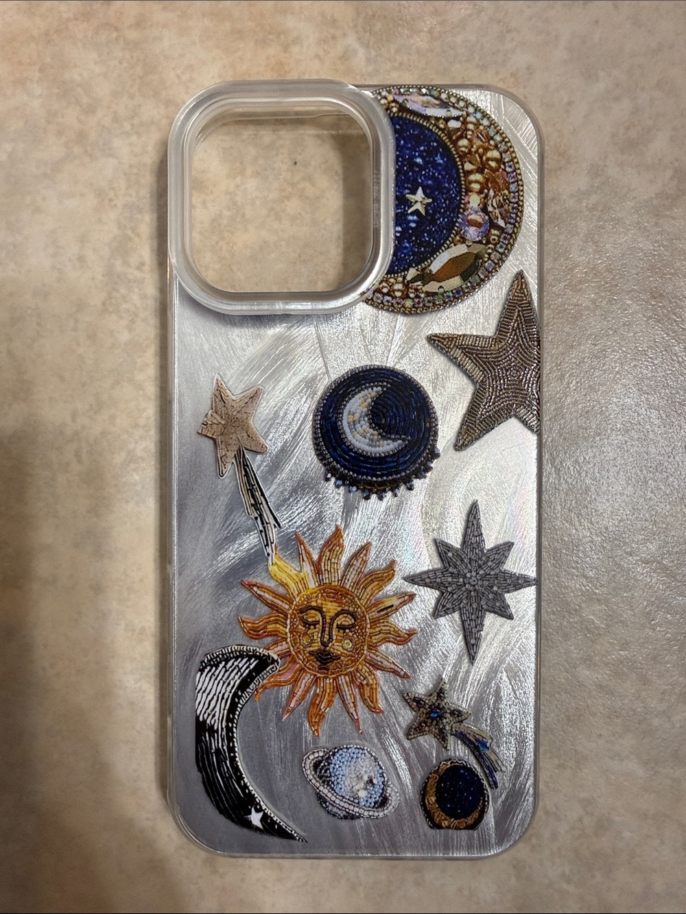 Celestial Sun & Moon Silver iPhone 16 Pro Max Case